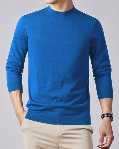 Men's Ultra Fine Merino Wool Mock Turtle Neck Jumper