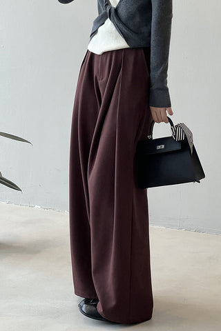 Elegant and simple Suited wide-legged pants