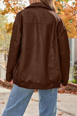 Sleek & Stylish Oversized  Loose Long Sleeve Motorcycle Jacket