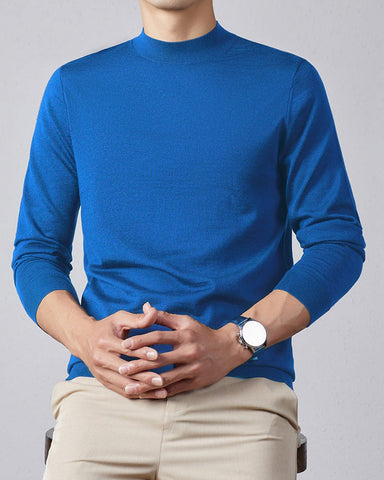 Men's Ultra Fine Merino Wool Mock Turtle Neck Jumper