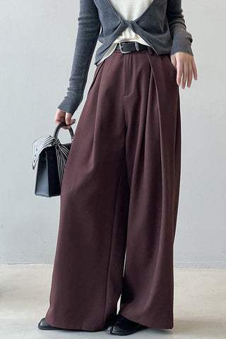 Elegant and simple Suited wide-legged pants