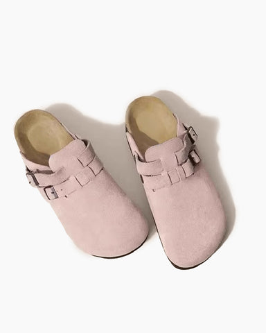 Soft Leather Thick-soled Half-slip Birkenstocks