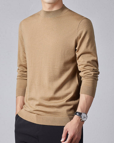 Men's Ultra Fine Merino Wool Mock Turtle Neck Jumper