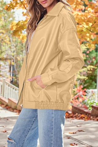 Sleek & Stylish Oversized  Loose Long Sleeve Motorcycle Jacket