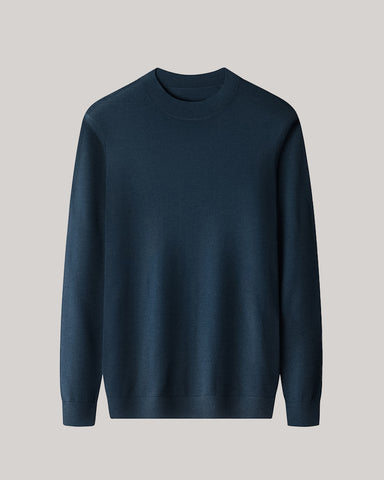 Men's Ultra Fine Merino Wool Mock Turtle Neck Jumper