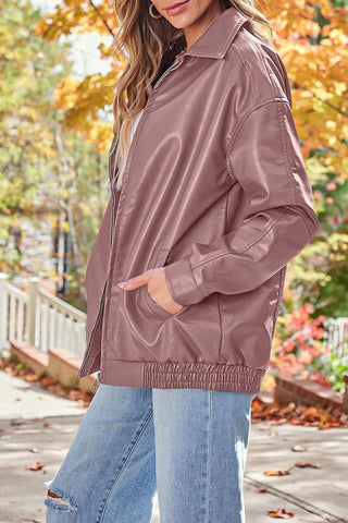 Sleek & Stylish Oversized  Loose Long Sleeve Motorcycle Jacket