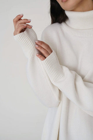 Autumn Awakening Solid Color High-Neck Sweater