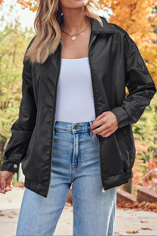 Sleek & Stylish Oversized  Loose Long Sleeve Motorcycle Jacket