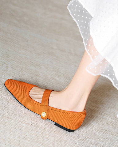 Mary-Jane-Flats-Orange-ballet-flats