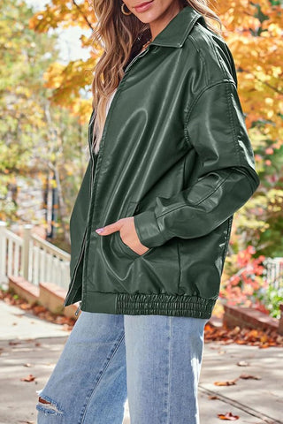 Sleek & Stylish Oversized  Loose Long Sleeve Motorcycle Jacket