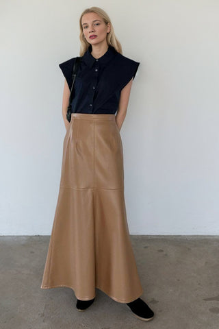 Retro Fishtail Leather Skirt