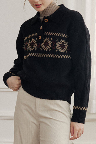 Countryside Calm Mock Neck Long Sleeve Wool Sweater