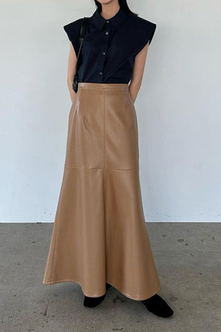 Retro Fishtail Leather Skirt