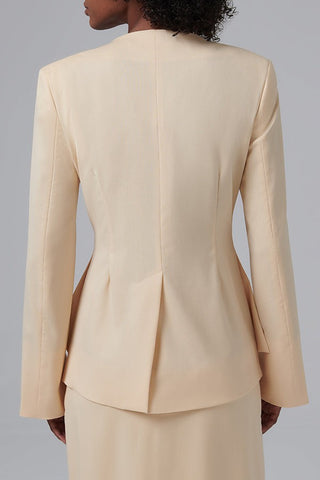 Pre Order V-neck Single Breasted Layered Hem Blazer