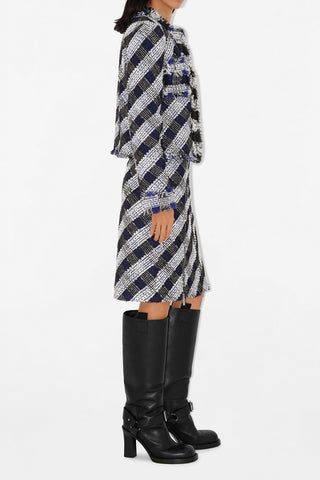 Pre Order Cropped Check Tweed Jacket & Skirt Set