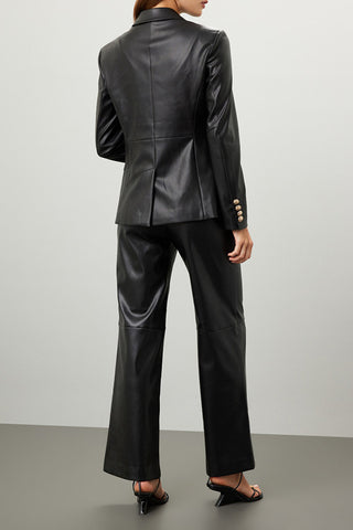 Pre Order Lapel Double-breasted Leather Blazer & Pants Set