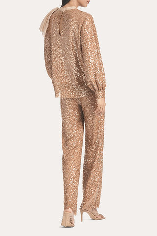 Sophistication Holiday Party Sequin Straight Leg Pants