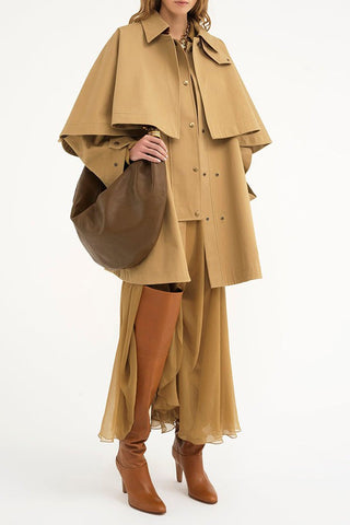 Pre Order Classic Cotton Gabardine Trench Coat & Cape Set