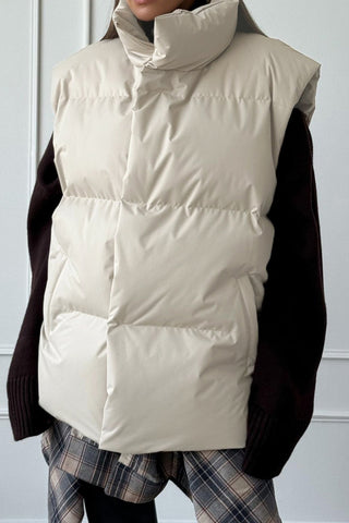 Commuting Stand Collar Zip Up Quilted Gilet