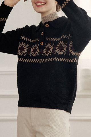 Countryside Calm Mock Neck Long Sleeve Wool Sweater