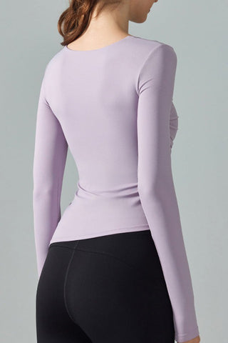 Oblique Neck Ruched Comes With Chest-padTop