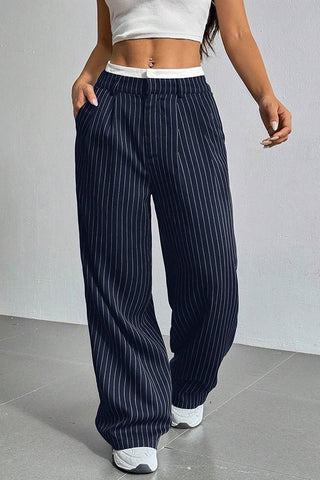 Casual Cool stripe high waist wide leg pants