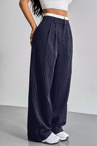 Casual Cool stripe high waist wide leg pants