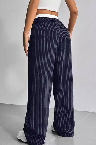 Casual Cool stripe high waist wide leg pants