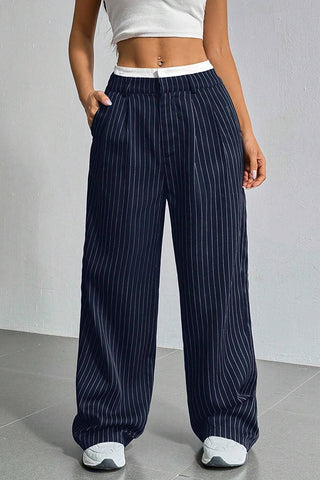 Casual Cool stripe high waist wide leg pants