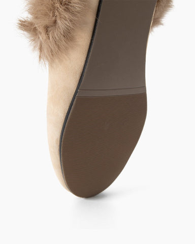 Alina Urban Elegance Fur Suede Flat Mules