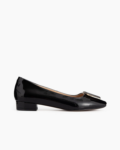 Soft Sole Square Toe Leather Flat Heel Loafers