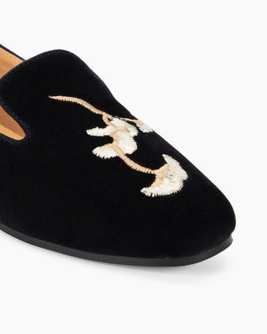 Luxurious Handcrafted Embroidered Suede Loafers