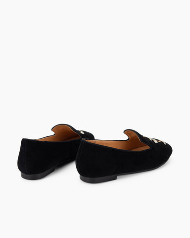 Luxurious Handcrafted Embroidered Suede Loafers