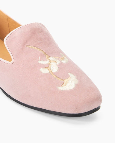 Luxurious Handcrafted Embroidered Suede Loafers