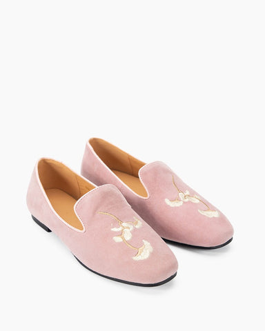 Luxurious Handcrafted Embroidered Suede Loafers