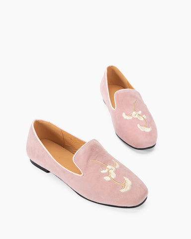 Luxurious Handcrafted Embroidered Suede Loafers