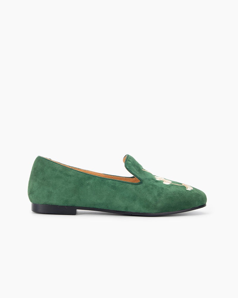 Luxurious Handcrafted Embroidered Suede Loafers