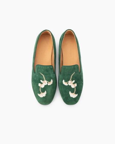 Luxurious Handcrafted Embroidered Suede Loafers