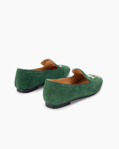 Luxurious Handcrafted Embroidered Suede Loafers