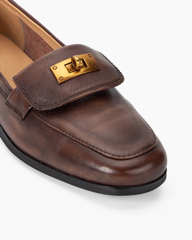 Retro Fold-Tongue Effortless Loafers