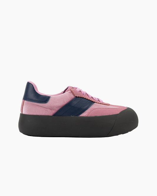 PaleVioletred Lace Up Comfortable Platform Sneakers