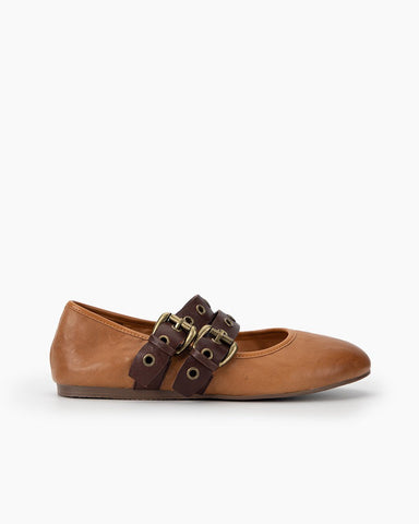 Versatile Leather Mary Jane Flats with Adjustable Straps