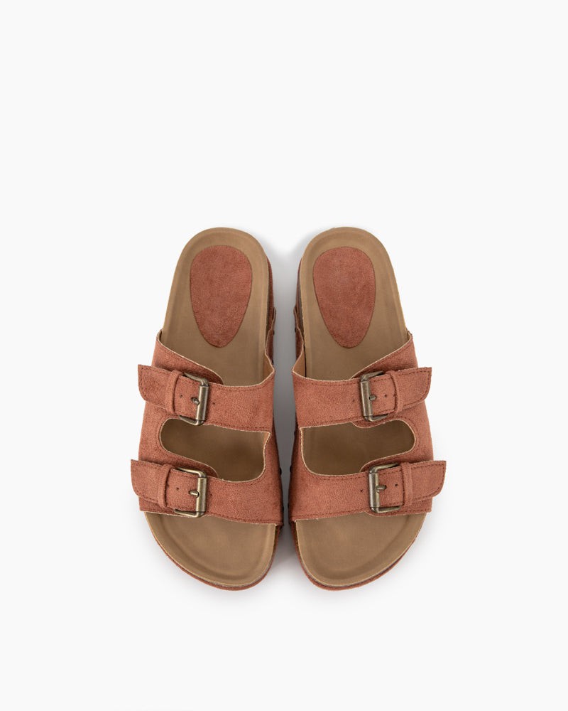 Thick Sole-Double-Buckle-Studded-Sandals