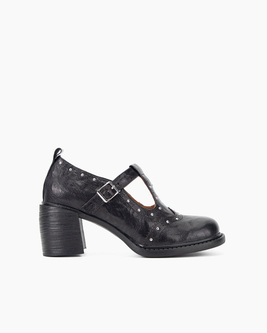 Chic Brogue Mary Jane Chunky Heel Loafers