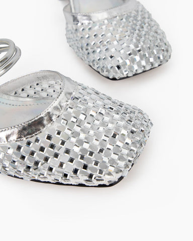 Hollowed-Mesh-Rhinestone-Wrapped-Sandals