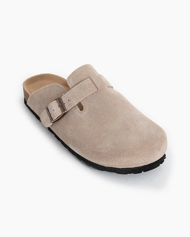 Suede Casual Adjustable Strap Clogs Mules