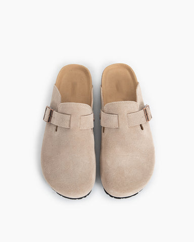 Suede Casual Adjustable Strap Clogs Mules