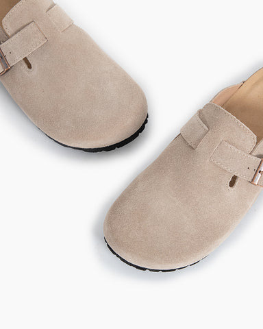 Suede Casual Adjustable Strap Clogs Mules