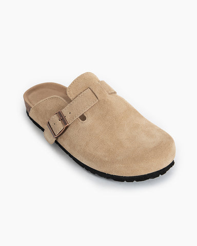 Suede Casual Adjustable Strap Clogs Mules