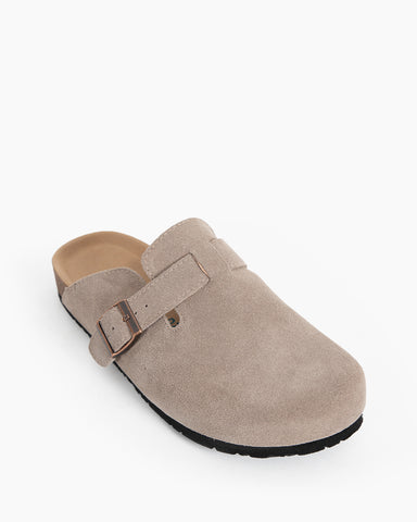 Suede Casual Adjustable Strap Clogs Mules